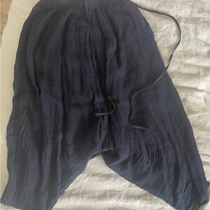 Rosen drop crotch navy pants- cropped